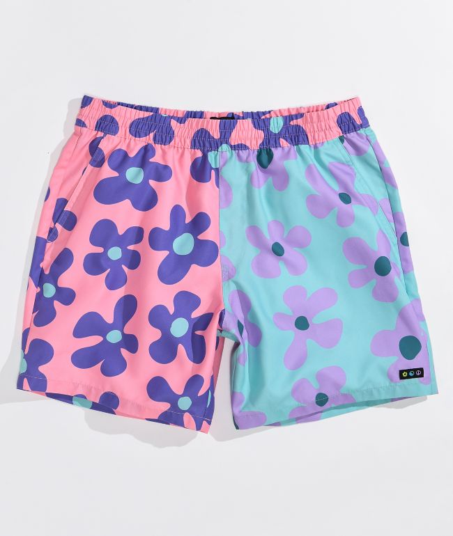 Party Pants Cruiser Flamingoes Sky Blue Board Shorts