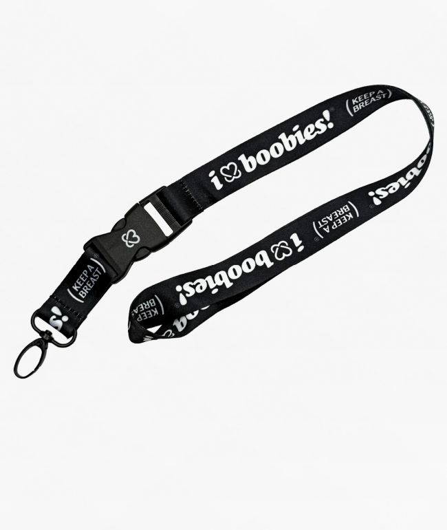 Keep A Breast Foundation I Heart Boobies Black Lanyard - Keep A Breast Foundation