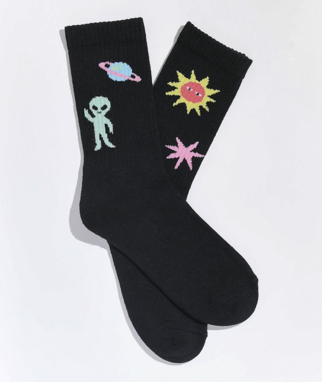 Psockadelic Burner Black Crew Socks