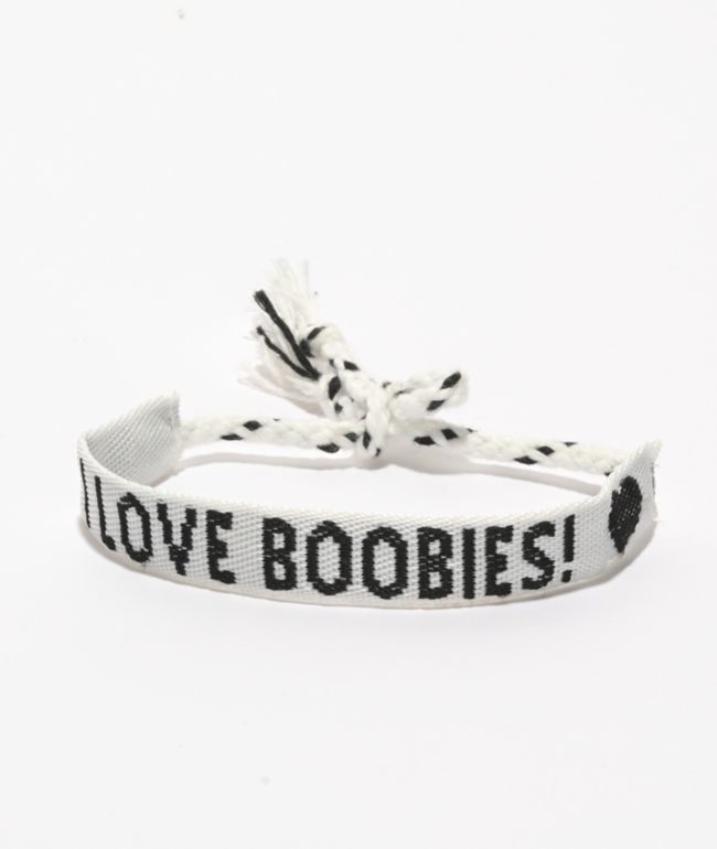 Keep A Breast Foundation I Love Boobies White Amigo Bracelet - Keep A Breast Foundation