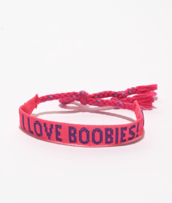 Keep A Breast Foundation I Love Boobies Pink Amigo Bracelet - Keep A Breast Foundation