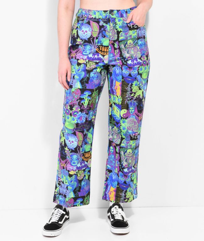 Your Highness Ruckus Print Purple Pants - Your Highness