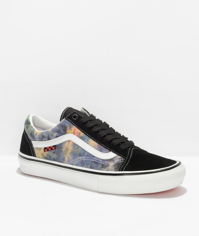 VANS Old Skool V Juniors Black & True White Velcro Shoes - BLACK/WHITE