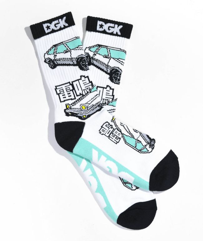 DGK Drifter White Crew Socks - DGK