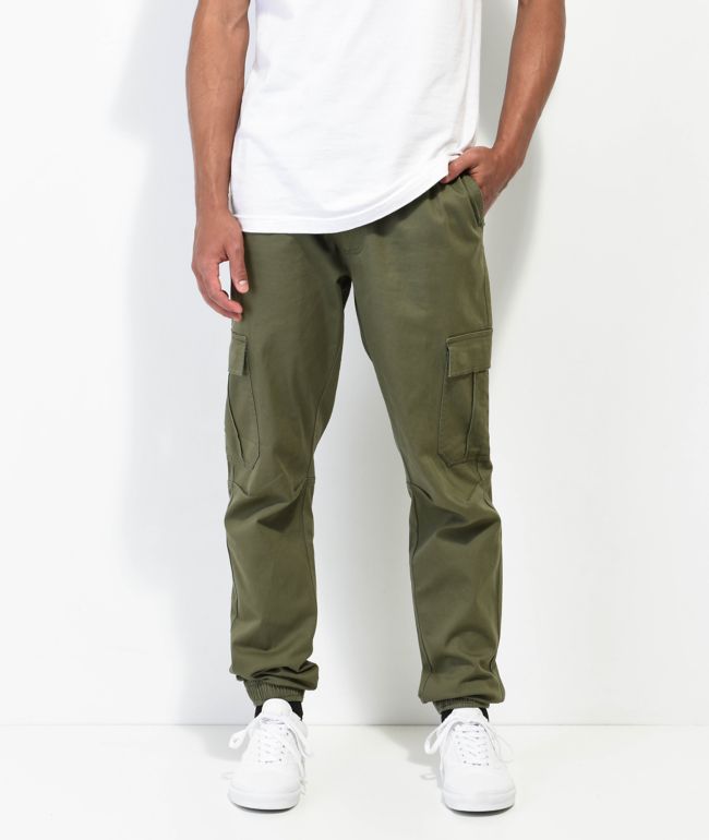 Empyre Loose Fit Olive Cargo Skate Pants