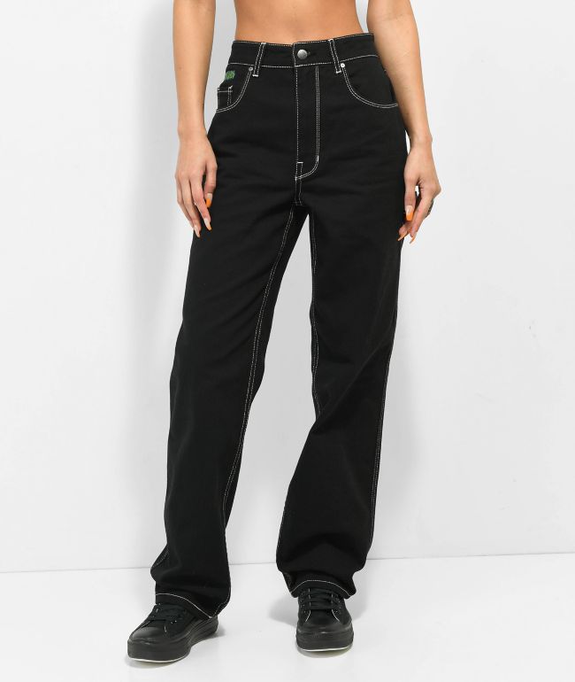 Zumiez EMPYRE Jeans Tori Women's Size 5 Black Baggy Carpenter Pants Faded  Denim