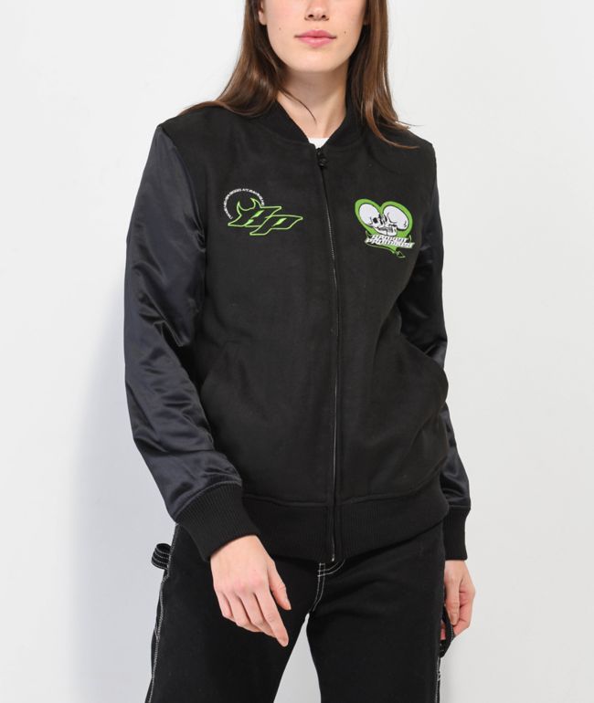 Broken Promises Cybernetic Black Varsity Jacket - Broken Promises