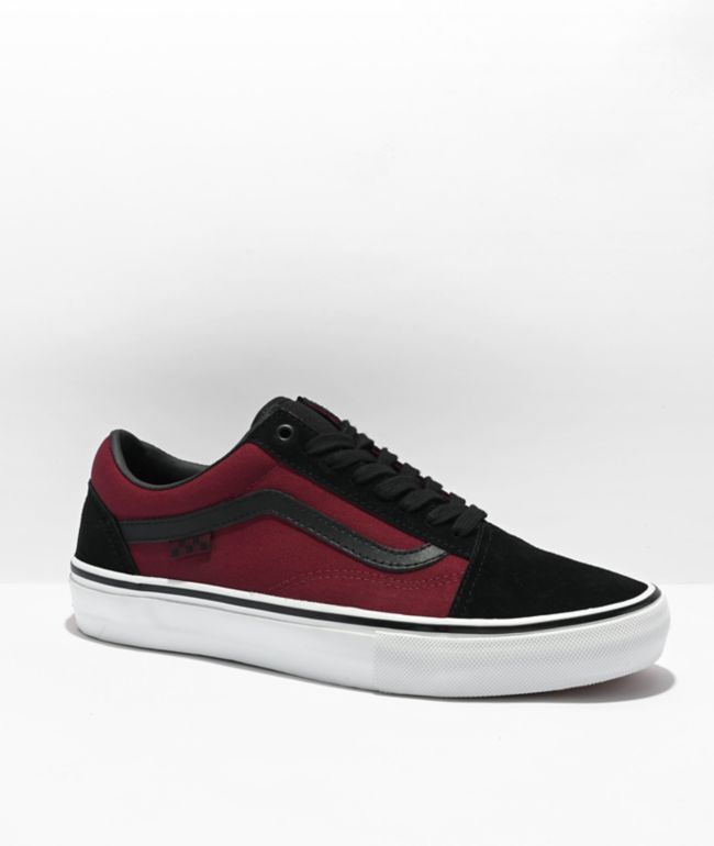 Dark red vans clearance shoes