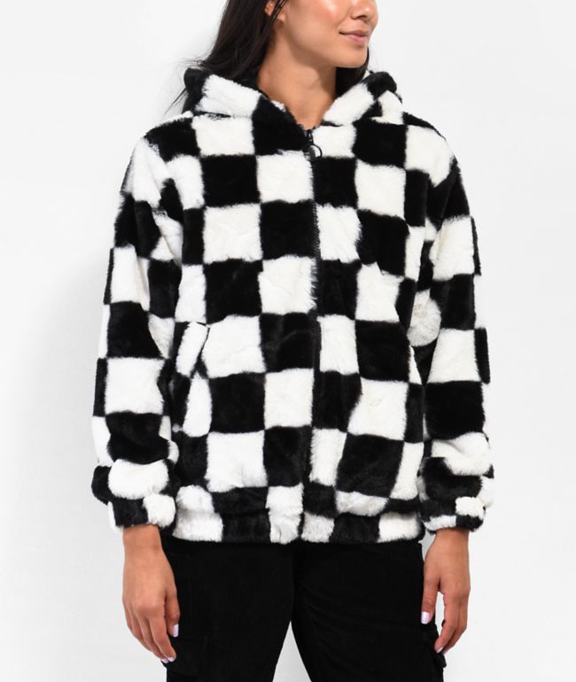 Black and store white checked jacket