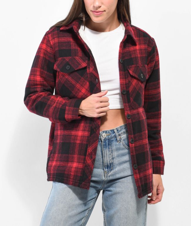 Dravus Cairn Red & Black Sherpa Flannel Shirt - Dravus