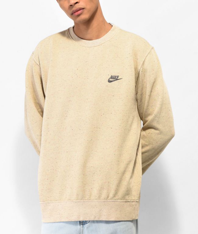 Khaki on sale nike sweatshirt