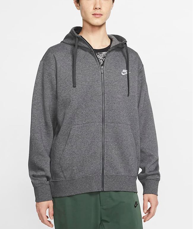 Shaka Wear Garment Dye Grey Heavyweight Double Zip Hoodie