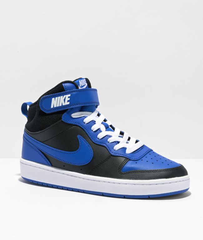 Blue and black hot sale nike high tops