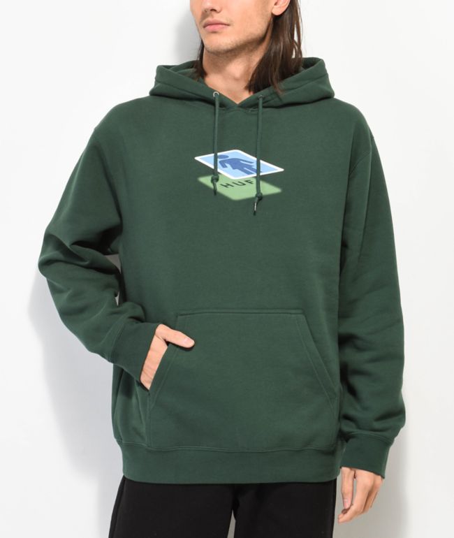 Champion Classic Reverse Weeve Crop Green Hoodie Zumiez