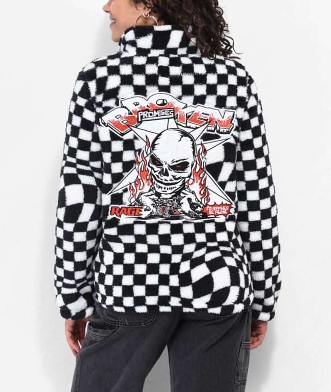 Angel Kiss Checkered Black White Jacket Zumiez