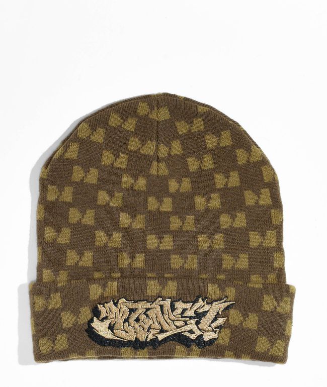 Empyre Jacquard Swirl Brown Beanie