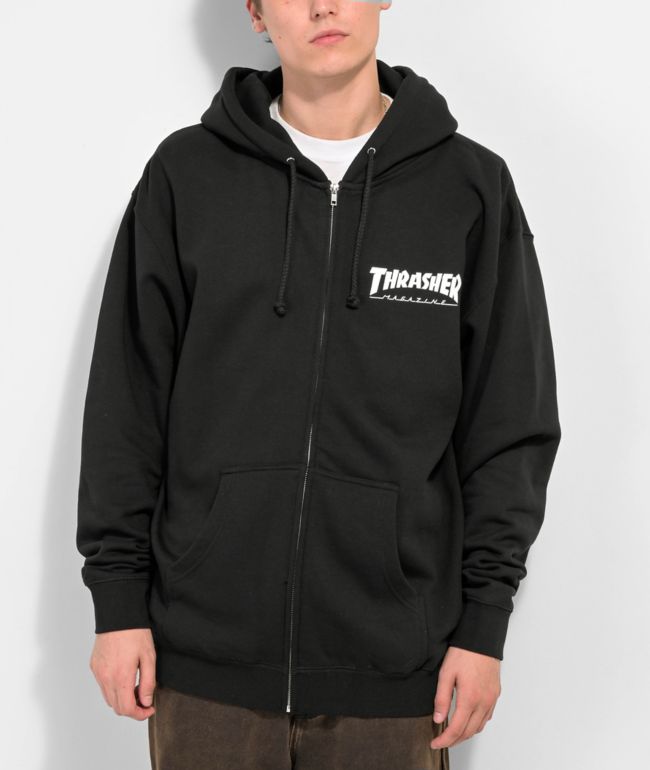 Zine Zippin Black Full Zip Hoodie