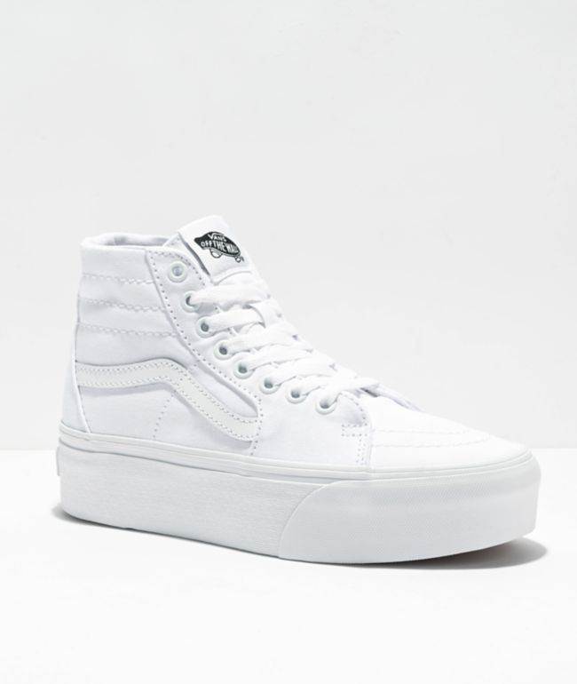 White high top platform vans sale