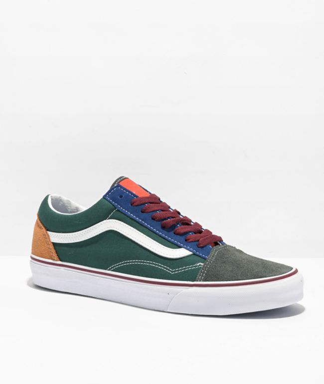 Old skool vans blue cheap green yellow