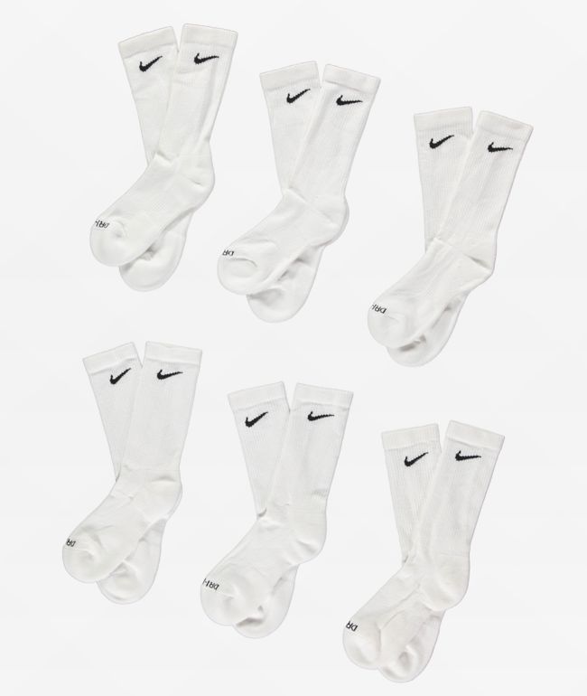Nike Everyday Plus 6-Pack White Crew Socks - Nike