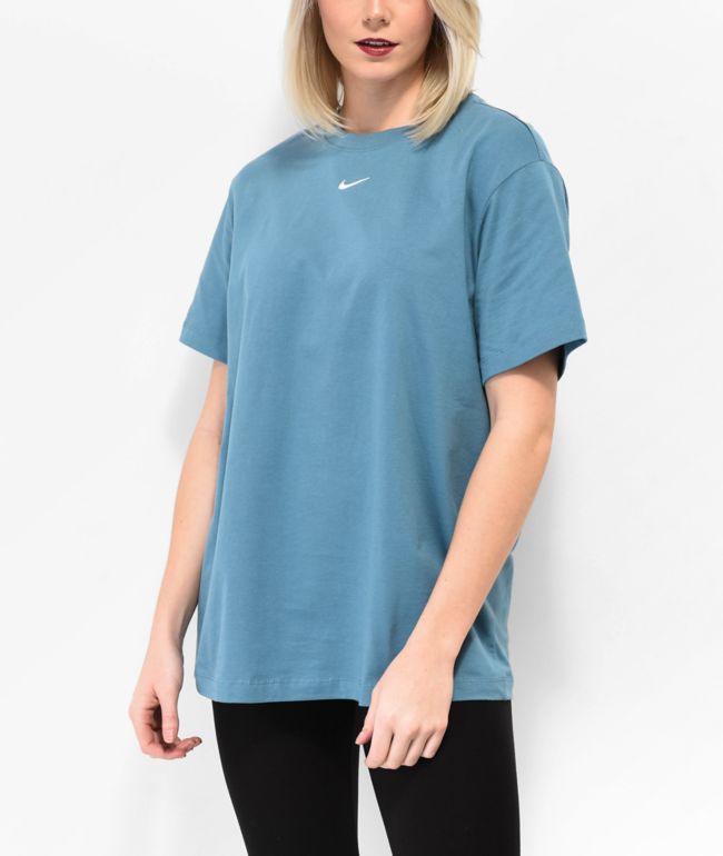 Nike Sportswear Blue Long Sleeve Crop T-Shirt