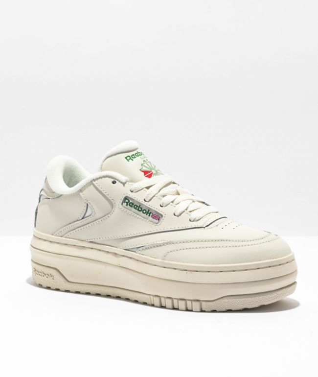 Reebok Women's Club C Double Geo Sneaker, White/Chalk