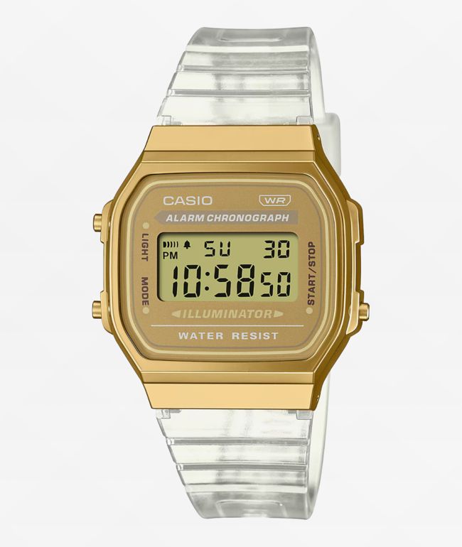 Casio A168WEM-1 Men's Youth Collection Mirror Dial Alarm Chronograph  Illuminator Digital Watch