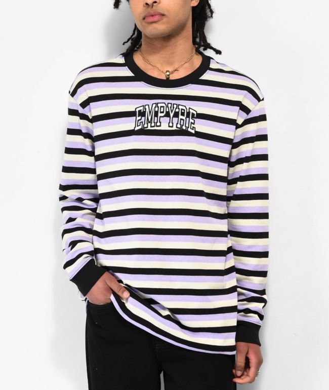 & Skate White Zumiez Geering Vans Breana T-Shirt Black Striped | x Sleeve Long