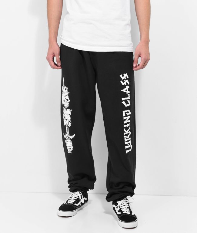 Sweatpants with writing hot sale on the front