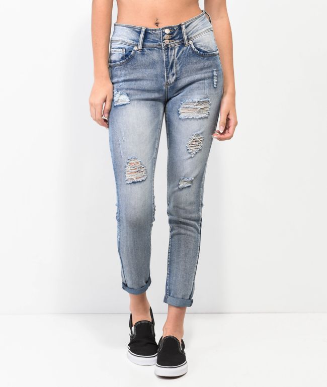 Empyre Zia Low-rise Split Hem Denim Jeans