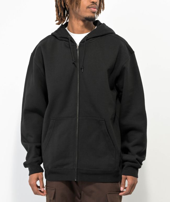 Shaka Wear Garment Dye Black Double Heavyweight Zip Hoodie