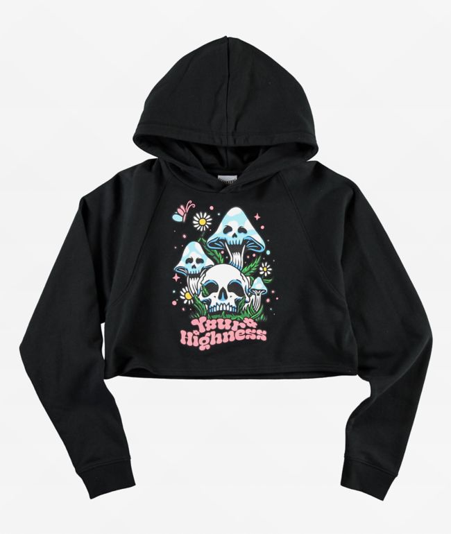 Your Highness Root Rot Black Crop Hoodie - Your Highness