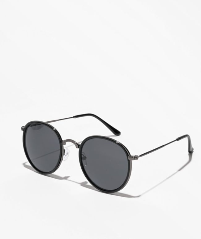 Round Frame Black Sunglasses - Eyeking