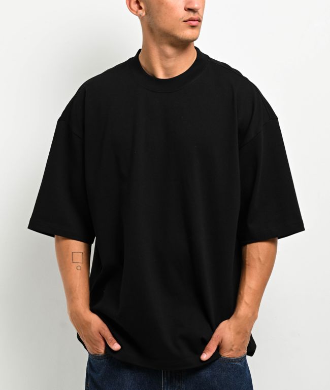 Shaka Wear Drop Shoulder Black Wash Heavyweight T-Shirt