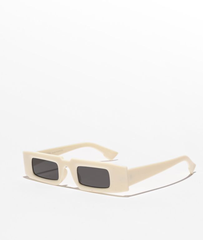 Petals and Peacocks Solar Beige Rectangle Sunglasses - Petals and Peacocks