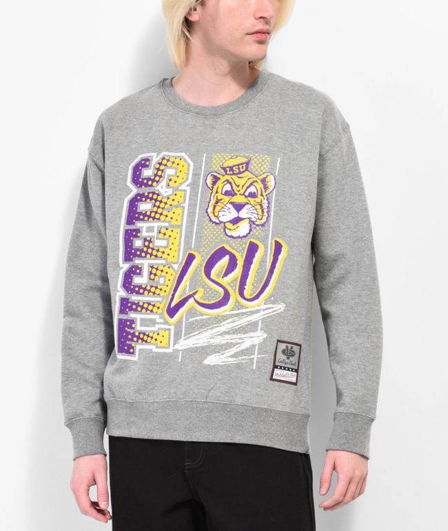 Mitchell & Ness LSU Halftime Grey Crewneck Sweatshirt - Mitchell & Ness