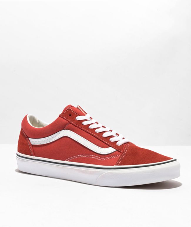 Vans shoes red store and white