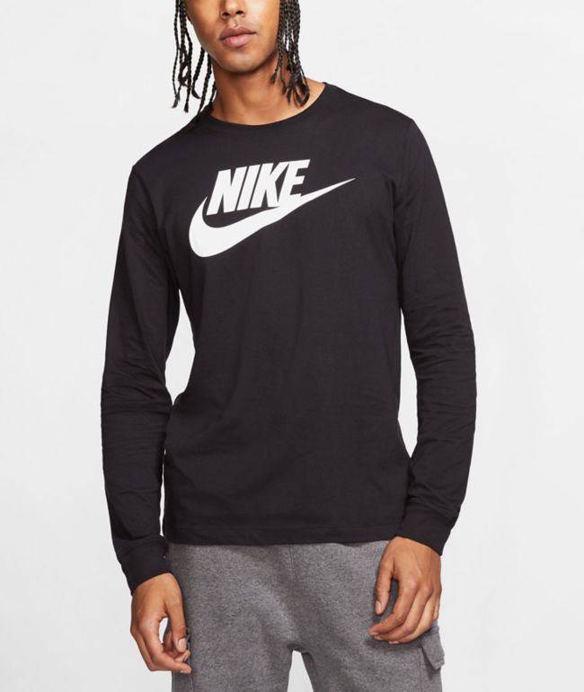 Nike Sportswear Camo Black Long Sleeve T-Shirt