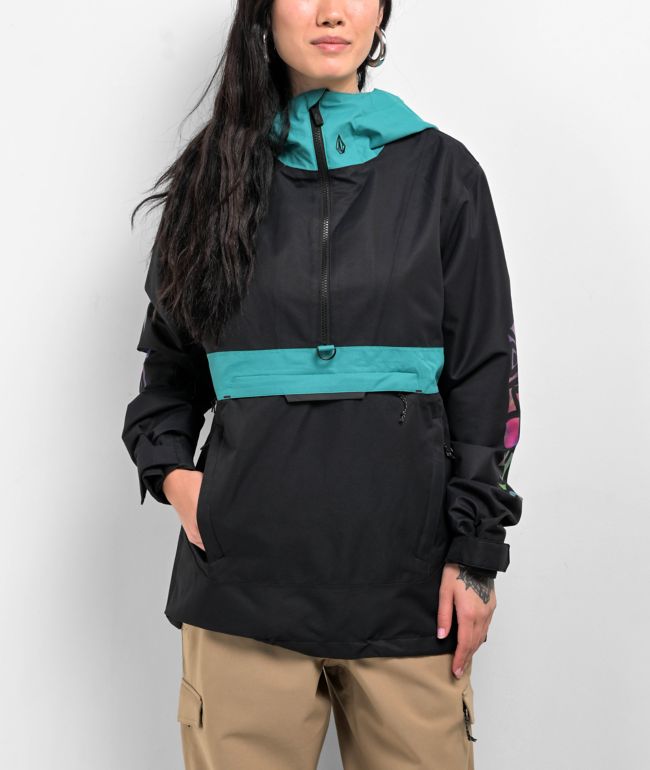 Womens Ashfield Snowboard Pullover Jacket Black, 51% OFF