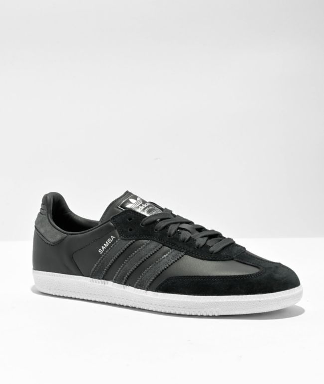 adidas Samba ADV Black, White & Gum Skate Shoes | Zumiez