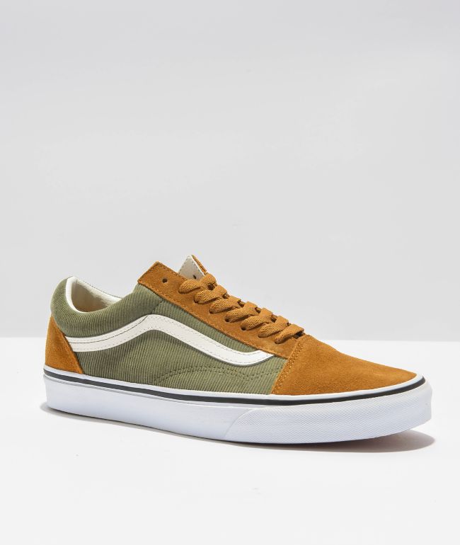 Vans Old Skool Club Stone & Green Skate Shoes