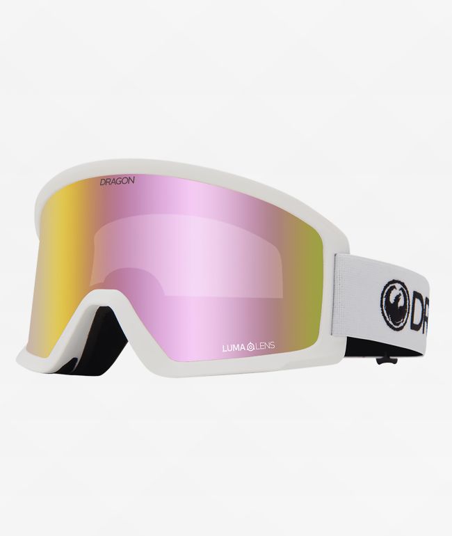 Dragon DX3 White Pink Ion Snowboarding Goggles Zumiez