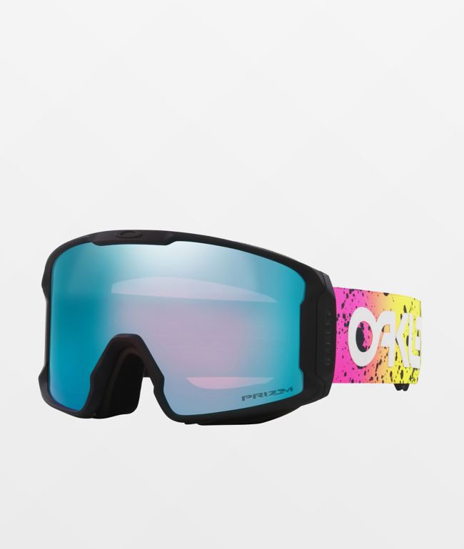 Oakley Line Miner L Black Splatter u0026 Prizm Black Snowboard Goggles | Zumiez