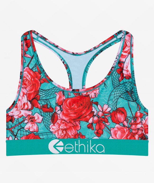 Ethika Floral Leather Bra - buy at Blue Tomato