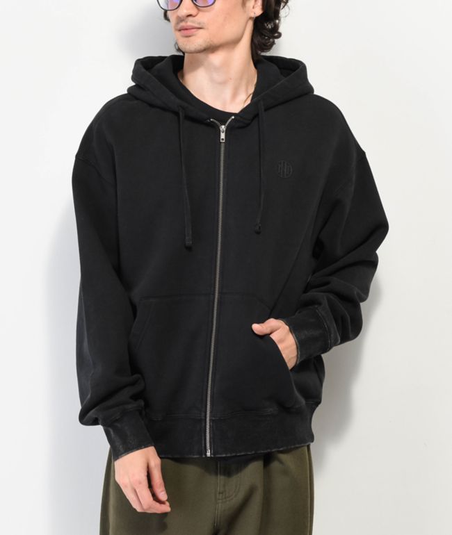 Black Logo Zip-Up Hoodie - Sweatshirts for Men