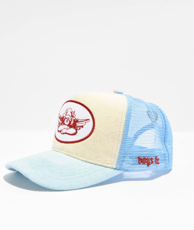 Huf Essentials Logo Light Blue Strapback Hat - One Size - Blue Strapback Hats - Hats at Zumiez