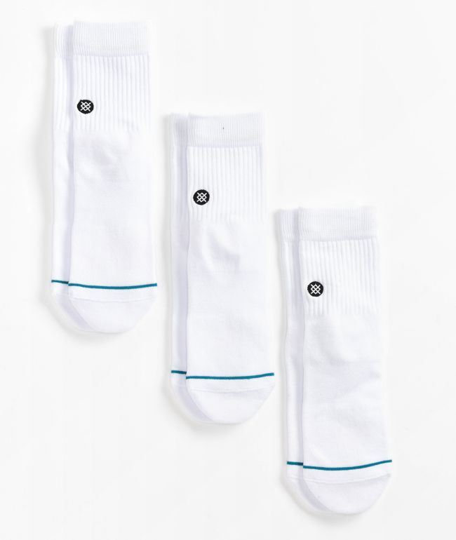 Stance Icon White 3 Pack Ankle Socks - Stance