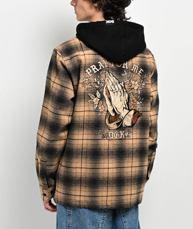 Hoodie with flannel on sale over