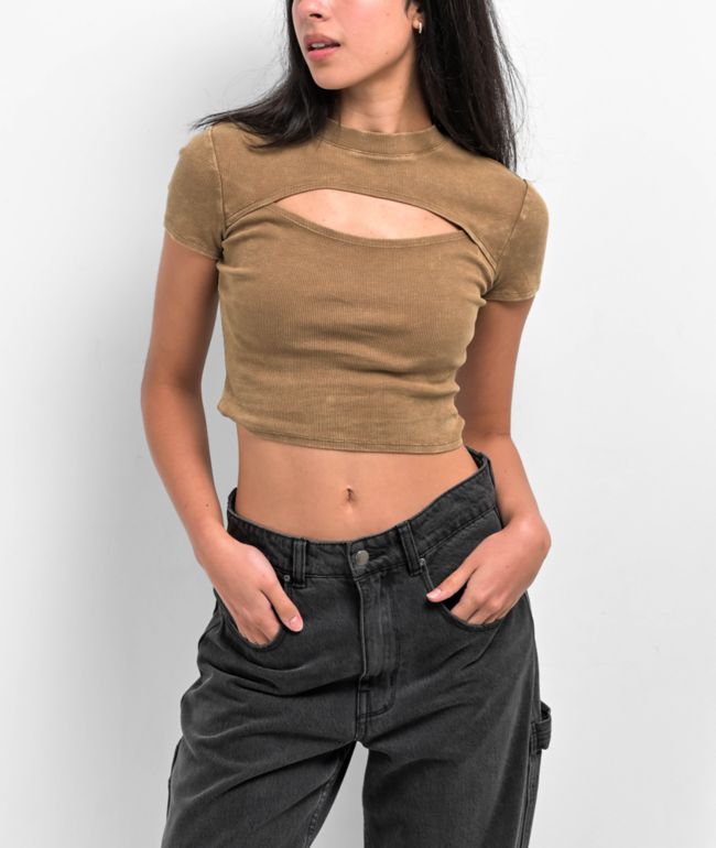 Ninth Hall Fundamentals Cuddie Birch Cut Out Crop T-Shirt