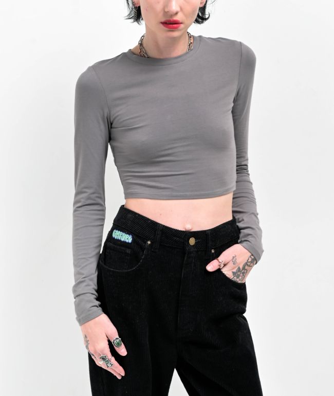 Nike Sportswear Blue Long Sleeve Crop T-Shirt